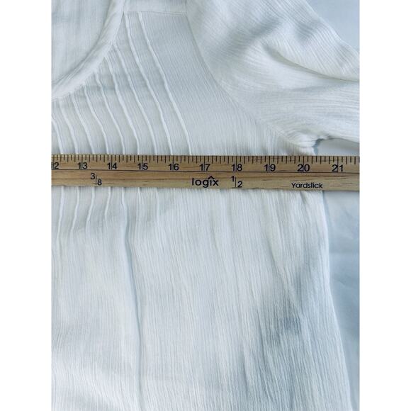 American Eagle Outfitters® White 3/4 Sleeve Blouse w/Embroidered Lace S/P India - Picture 13 of 15